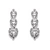 Silver Trilogy Cubic Zirconia Drop Earrings - 14mm drop - F1155