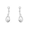 Silver Cubic Zirconia Twist Teardrop Earrings - 20mm drop - F1175