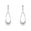 Silver Cubic Zirconia Open Teardrop Earrings - 35mm drop - F1184