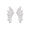 Silver Cubic Zirconia Winged Stud Earrings - 12mm - F1187