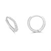 Silver Cubic Zirconia Huggie Earrings -10mm - F13024