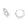 Silver Twisted Huggie Hoop Earrings - 11mm - F13138