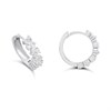 Silver Cubic Zirconia Mixed Cut Hoop Earrings - F13157