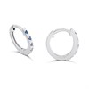Silver Blue/White CZ Huggie Hoop Earrings - F13165