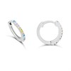 Silver Pastel CZ Huggie Hoop Earrings - F13166