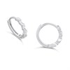 Silver Wave CZ Hoop Earrings - F13168