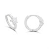 Silver Star CZ Cluster Huggie Hoop Earrings - F13170