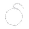 Silver Cubic Zirconia Trace Station Bracelet - F14013