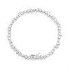 Silver Mixed Cut Cubic Zirconia Rubover Bracelet - F14192