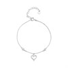 Silver Cubic Zirconia Heart Bracelet - 7.5in - F14204