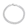 Silver Engraved Link Curb Bracelet- 7.5" - F1607