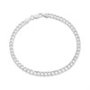 Silver 4mm Wide Curb Bracelet - 9in - F19001