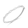 Silver Twist CZ Bangle - F2758