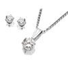 Silver Cubic Zirconia Pendant And Earring Gift Set - F3155