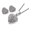 Silver Crystal Heart Necklace And Earring Gift Set - F3184