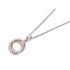Silver Two Colour Circles Necklace - F33002