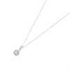 Silver Cubic Zirconia Halo Cluster Necklace - F33003