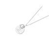 Silver Cubic Zirconia Best Mum Disc Necklace - F33011