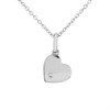 Silver Diamond Set Heart Necklace - F33018