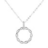 Silver Cubic Zirconia Entwined Circle Necklace - F33024