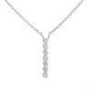 Silver Cubic Zirconia Bar Necklace - F33026