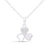 Silver C.Z. Shamrock Necklace - F33038
