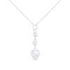 Silver Three C.Z. Heart Necklace - F33039
