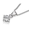 Silver Round Cubic Zirconia Pendant And Chain - F3335