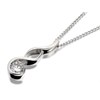 Silver Cubic Zirconia Wave Necklace - F3380