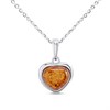 Silver Amber Heart Necklace - F34100