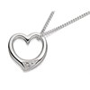Silver Diamond Set Floating Heart Pendant And Chain - F3412