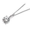 Silver Round Brilliant Cut Cubic Zirconia Pendant And Chain - F3438