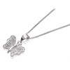 Silver Cubic Zirconia Butterfly Pendant And Chain - F3467