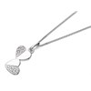 Silver Cubic Zirconia Double Heart Necklace - F3501