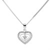 Silver Cubic Zirconia Heart Necklace - F3510