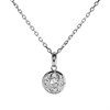 Silver Cubic Zirconia Flower Necklace - F35158