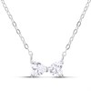 Silver Cubic Zirconia Bow Necklet - F35164