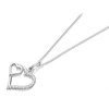 Silver Cubic Zirconia Double Heart Necklace - F3517