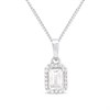 Silver White Topaz And CZ Halo Birthstone Necklace - F35184