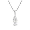 Silver Oval White Topaz And CZ Birthstone Necklace - F35196