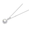 Silver Cubic Zirconia Halo Necklace - F3527