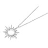 Sterling Silver Cubic Zirconia Sunburst Necklace - F3537
