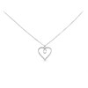 Silver Cubic Zirconia Heart Necklace - F3560