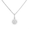 Silver Cubic Zirconia Flower Cluster Necklace - F3577