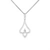 Silver Cubic Zirconia Fan Drop Necklace - F3579