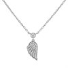 Silver Cubic Zirconia Angel Wing Necklace - F3587
