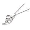 Silver Cubic Zirconia Swirl Pendant And Chain - F3589