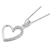 Silver Cubic Zirconia Heart Pendant And Chain - F3590