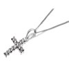 Silver Cubic Zirconia Cross And Chain - F3611