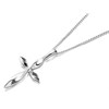 Silver Twist Cross And Chain - F3614